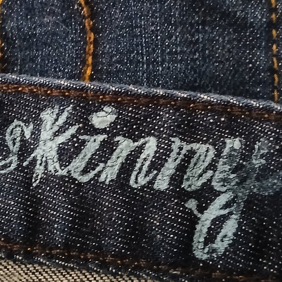 Calvin Klein Vintage Jeans Size 10 Slim Straight Dark Fade Wash Blue Denim - Picture 7 of 8